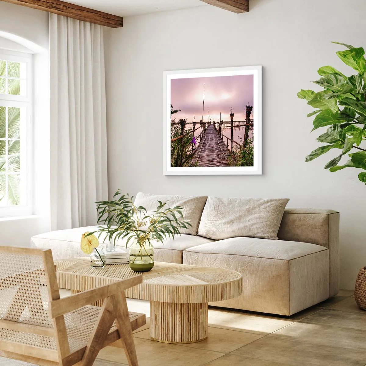 Poster in einem weißen Rahmen - Frieden und Ruhe Asiens - 50x50 cm