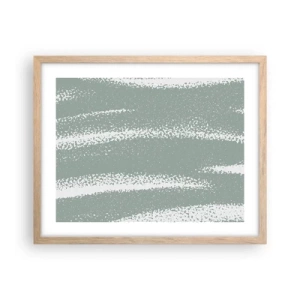 Poster in einem Rahmen aus heller Eiche - Abstraktion im Winterklima - 50x40 cm