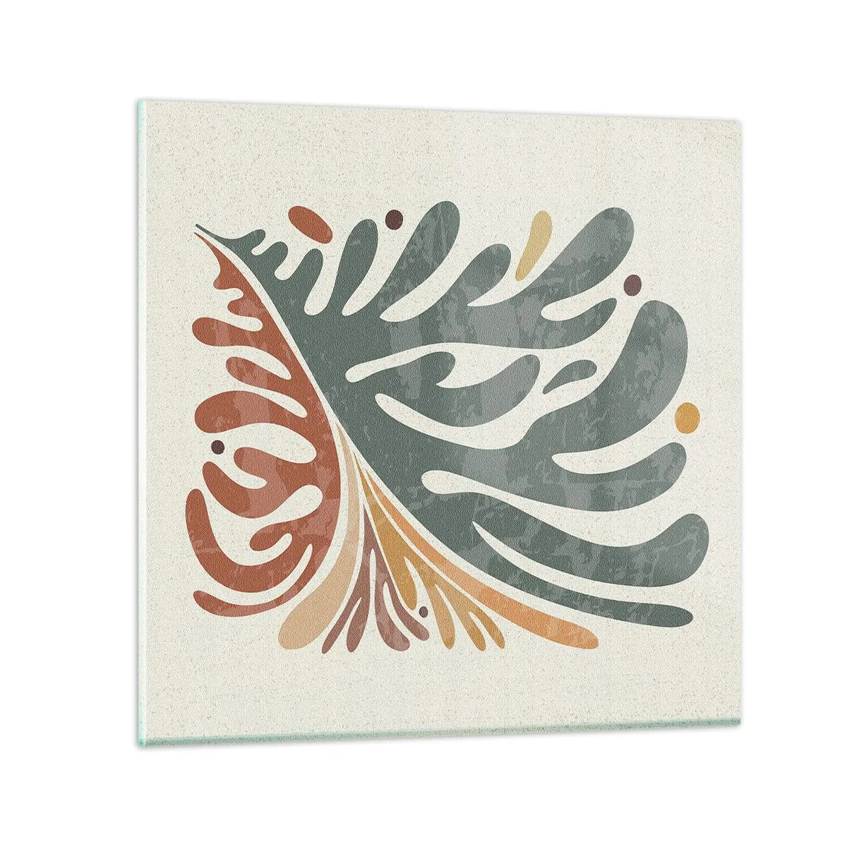 Glasbild - Bild auf glas - Mehrfarbiges Blatt - 30x30 cm