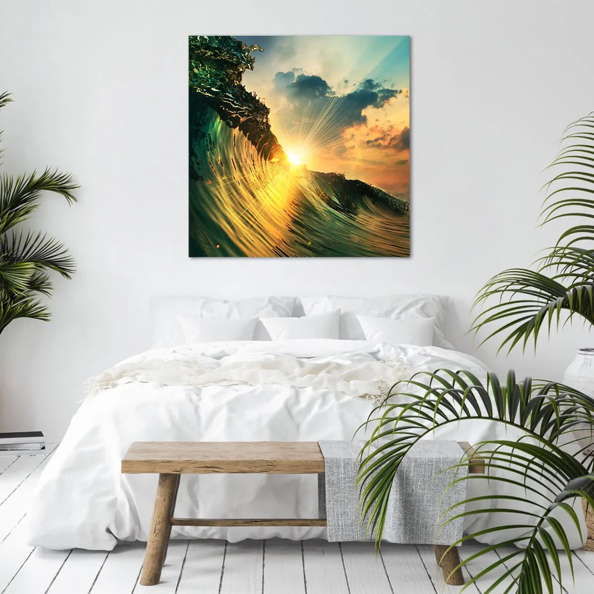 Bild auf Leinwand - Leinwandbild - Surfer, wo bist du? - 70x70 cm