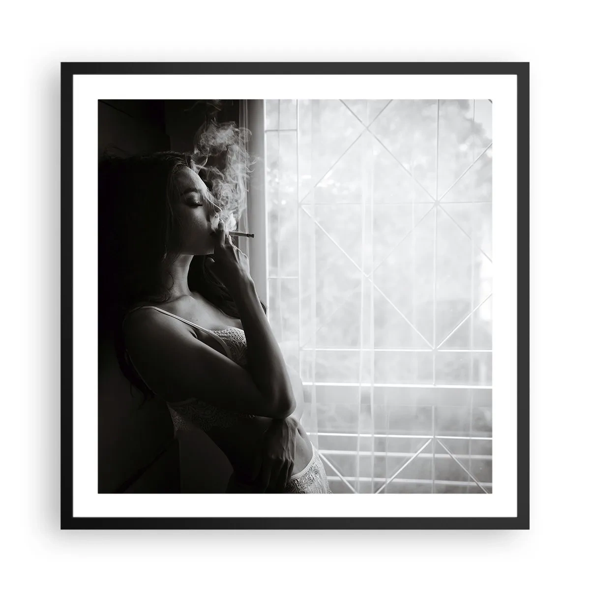 Poster in einem schwarzem Rahmen - Sinnlicher Moment - 60x60 cm