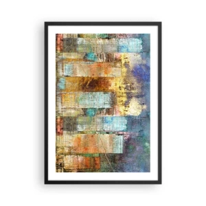 Poster in einem schwarzem Rahmen - Aquarell-Stachelrochen in Blautönen auf hellem Hintergrund - 50x70cm - Sonnige Metropole - Moderne Wanddekoration für Wohnzimmer und Schlafzimmer ARTTOR