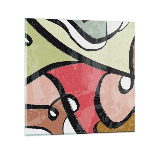 Glasbild - Bild auf glas - Pirouetten unter Farben - 30x30 cm