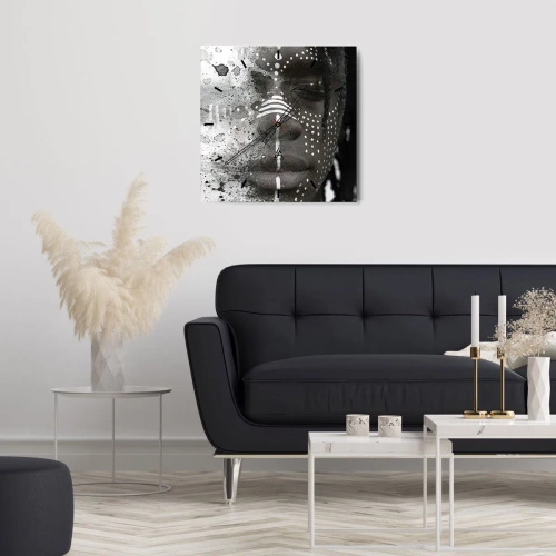 Wanduhr - Glasuhr - Entdecke den Urgeist - 40x40 cm