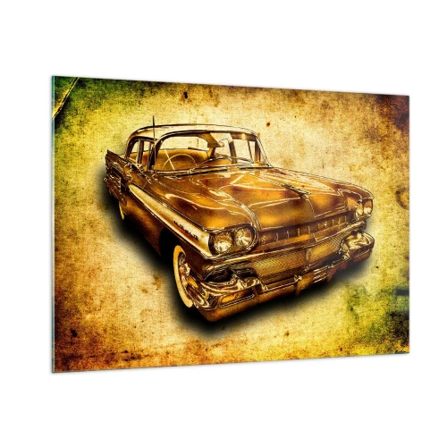 Glasbild - Bild auf glas - Ein Oldtimer mit Vintage-Hintergrund - 100x70cm - Die unvergängliche Schönheit der Klassiker - Moderne Wanddekoration für Wohnzimmer und Schlafzimmer ARTTOR