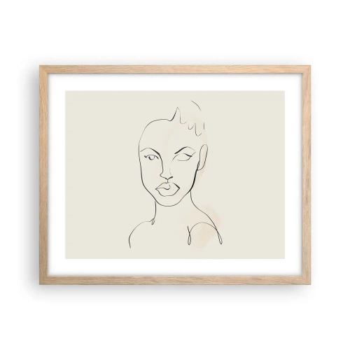 Poster in einem Rahmen aus heller Eiche - Umriss der Sinnlichkeit - 50x40 cm