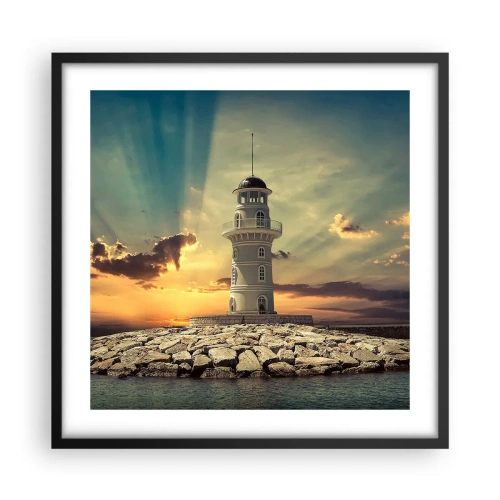 Poster in einem schwarzem Rahmen - Licht - Gut - Schönheit - 50x50 cm