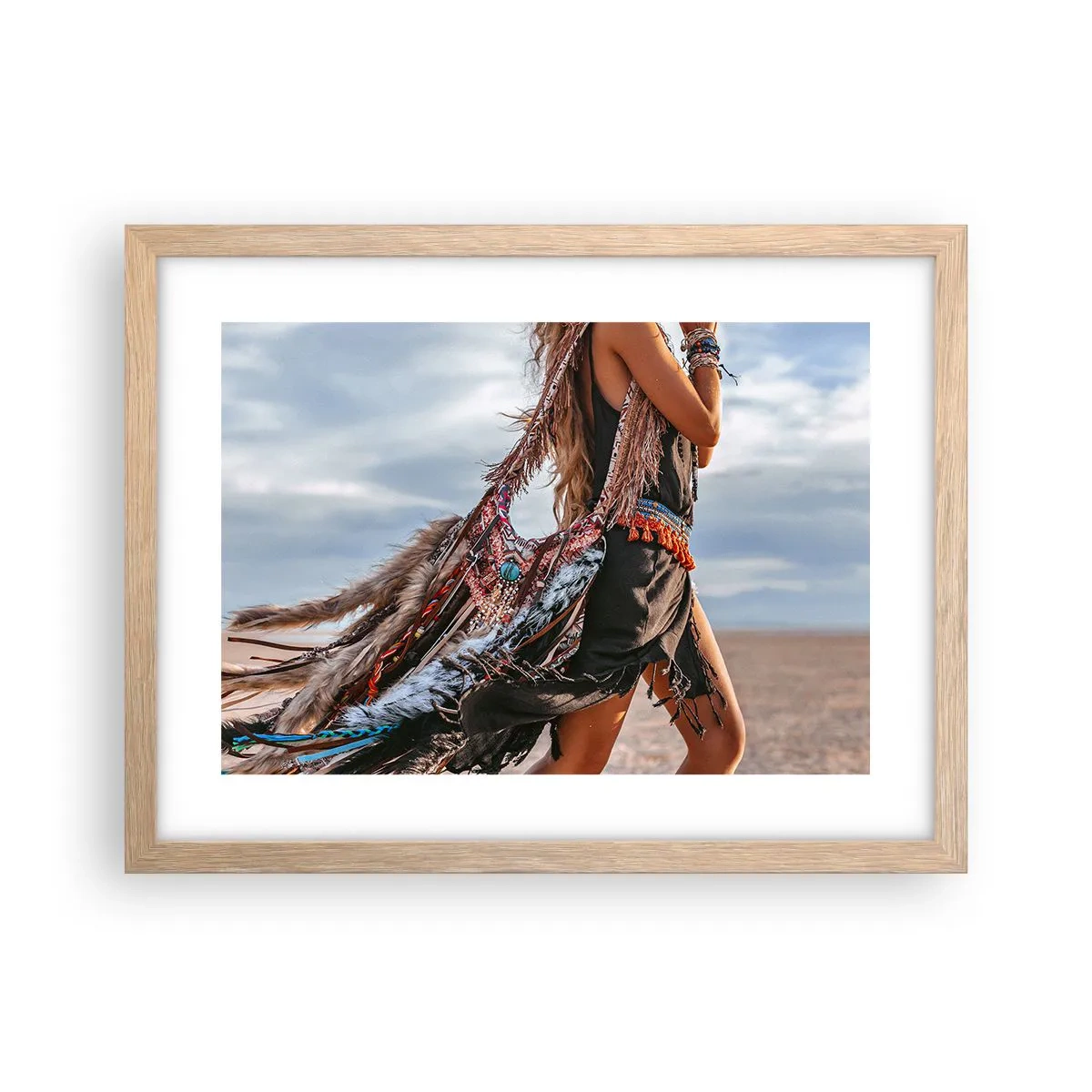 Poster in einem Rahmen aus heller Eiche - Das Mädchen des Schamanen - 40x30 cm