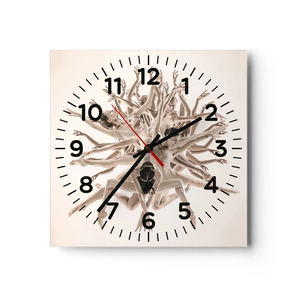 Wanduhr - Glasuhr - Aufblühen im Tanz - 30x30 cm