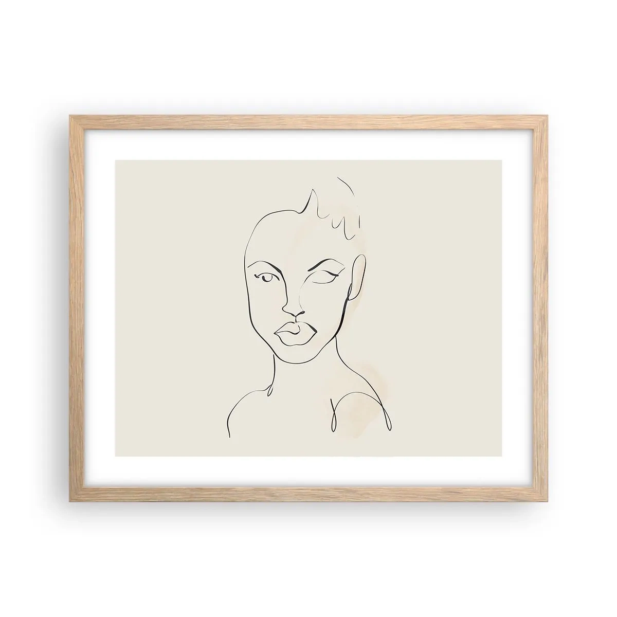 Poster in einem Rahmen aus heller Eiche - Umriss der Sinnlichkeit - 50x40 cm