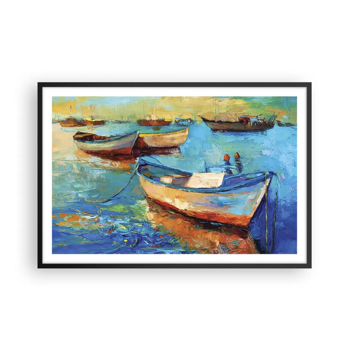 Poster in einem schwarzem Rahmen - In der südlichen Bucht - 91x61 cm
