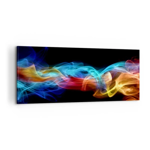Bild auf Leinwand - Leinwandbild - Regenbogentanz der Nebel - 100x40 cm