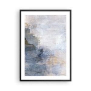 Poster in einem schwarzem Rahmen - Abstrakte Komposition in Blau- und Beigetönen - 50x70cm - Farbtöne und Akkorde - Moderne Wanddekoration für Wohnzimmer und Schlafzimmer ARTTOR