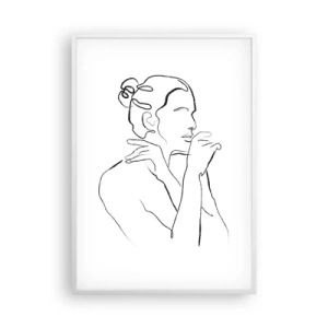 Poster in einem weißen Rahmen - Akt: ein sinnliches Geheimnis - 70x100 cm