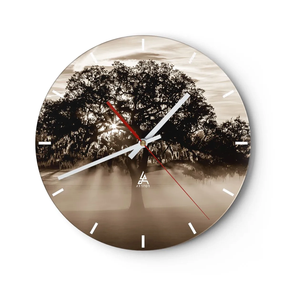 Wanduhr - Glasuhr - Baum der guten Nachrichten  - 40x40 cm