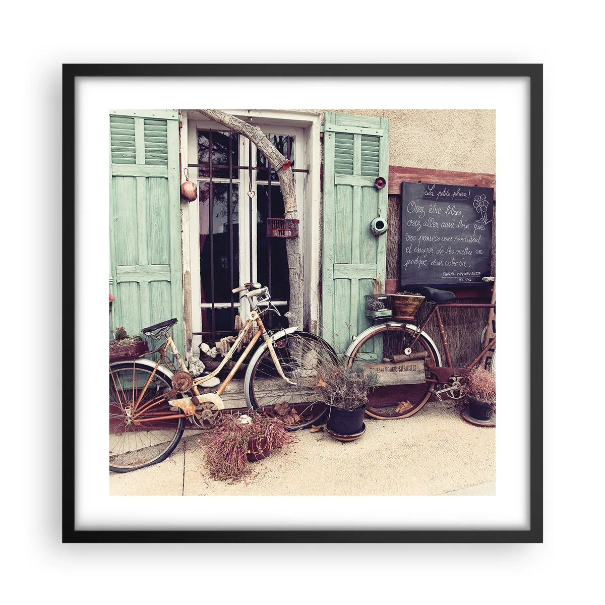 Poster in einem schwarzem Rahmen - Es lebe die Provinz - 50x50 cm