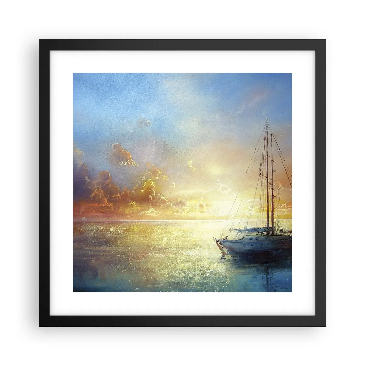 Poster in einem schwarzem Rahmen - In einer goldenen Bucht - 40x40 cm