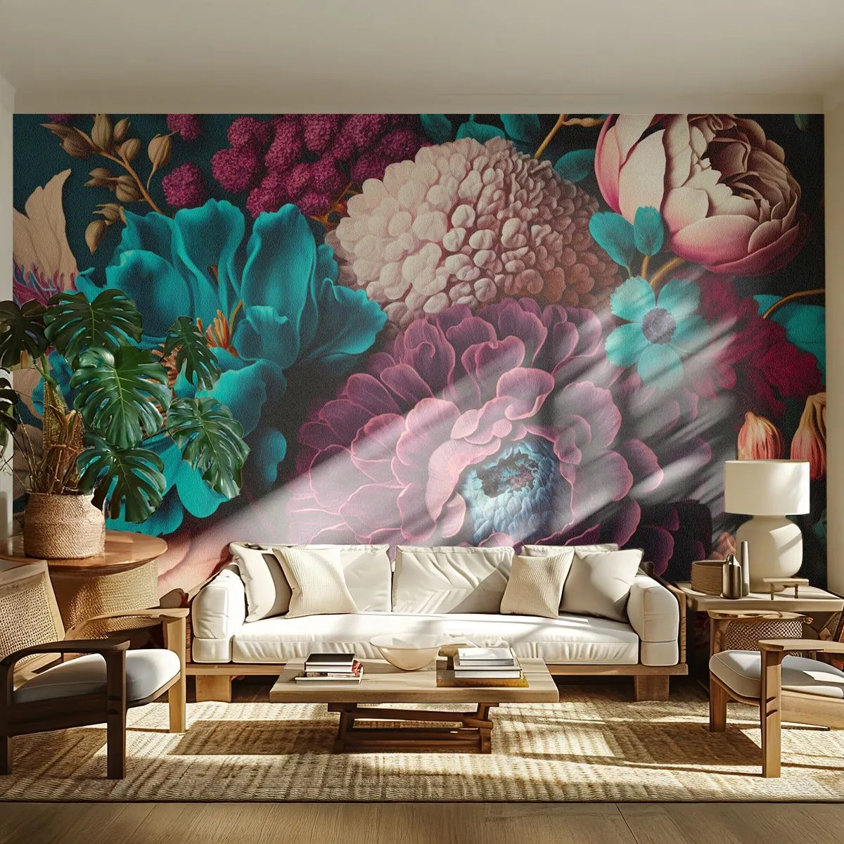 Fototapete Standard Eco - Natur in Hülle und Fülle - Blumen, Botanik, Jahrgang - 350x256 cm