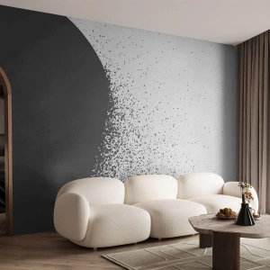 Fototapete Premium Sand - Abstraktes Motiv streuender Partikel - 100x70cm - Bewegung von Molekülen - Moderne Wanddekoration für Wohnzimmer und Schlafzimmer ARTTOR