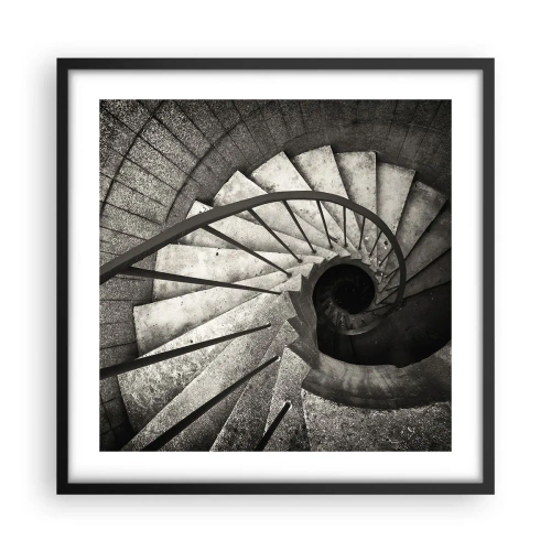 Poster in einem schwarzem Rahmen - Treppe hoch, Treppe runter - 50x50 cm
