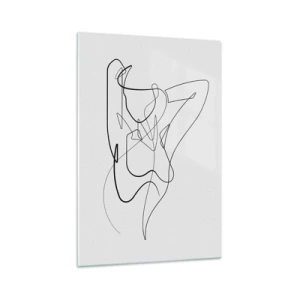 Glasbild - Bild auf glas - Minimalistischer Umriss einer weiblichen Silhouette - 70x100cm - So, wie du wirklich bist ... - Moderne Wanddekoration für Wohnzimmer und Schlafzimmer ARTTOR