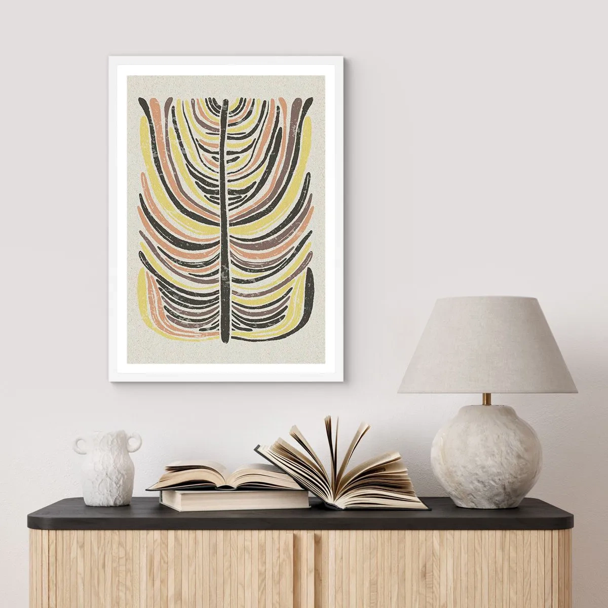 Poster in einem weißen Rahmen - Abstraktion voller Leben - 70x100 cm