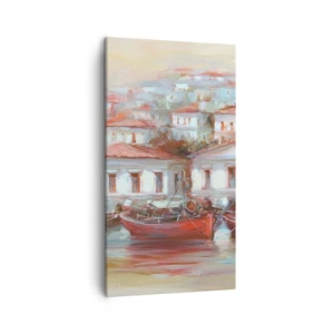 Bild auf Leinwand - Leinwandbild - Glückliche Stadt - 45x80 cm