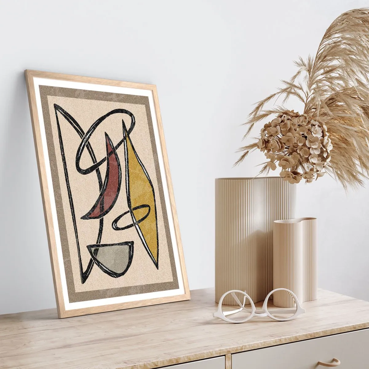 Poster in einem Rahmen aus heller Eiche - Vertikale und Horizontale - 50x70 cm