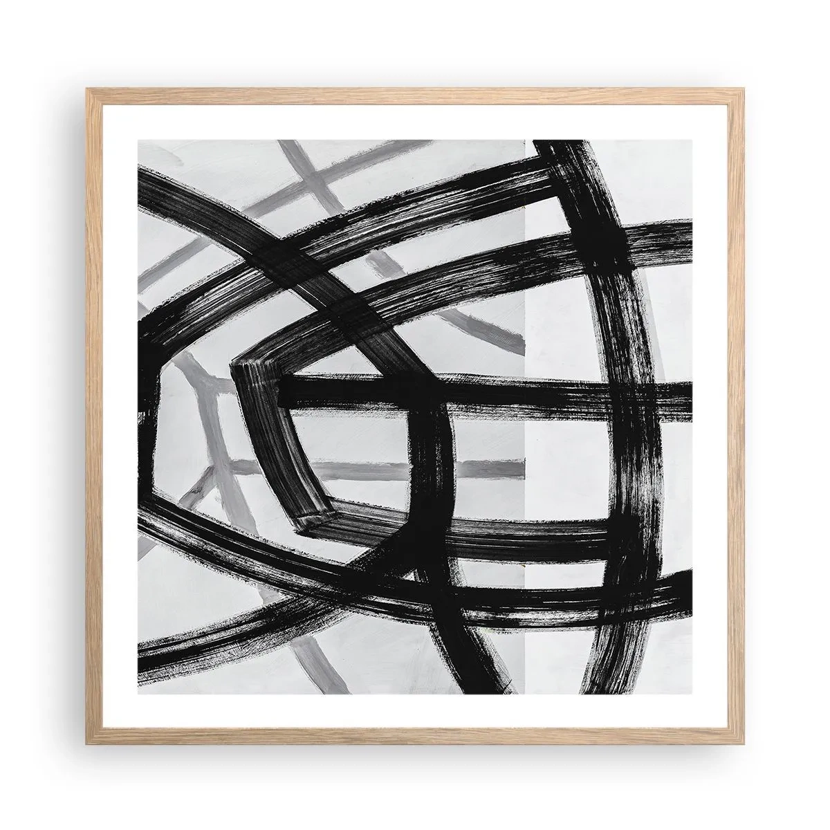 Poster in einem Rahmen aus heller Eiche - Bautiefe - 60x60 cm