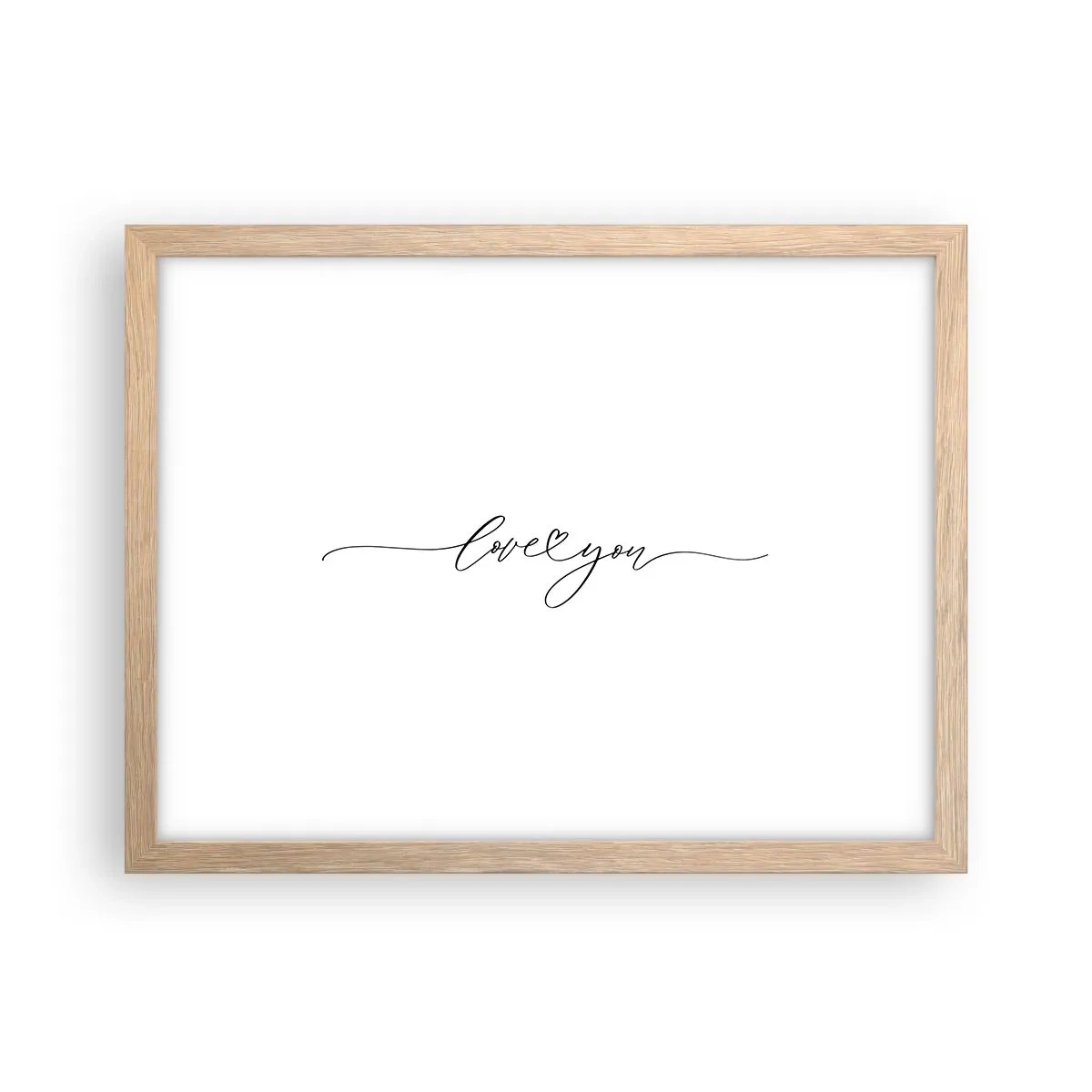 Poster in einem Rahmen aus heller Eiche - Schwarz auf weiß - 40x30 cm