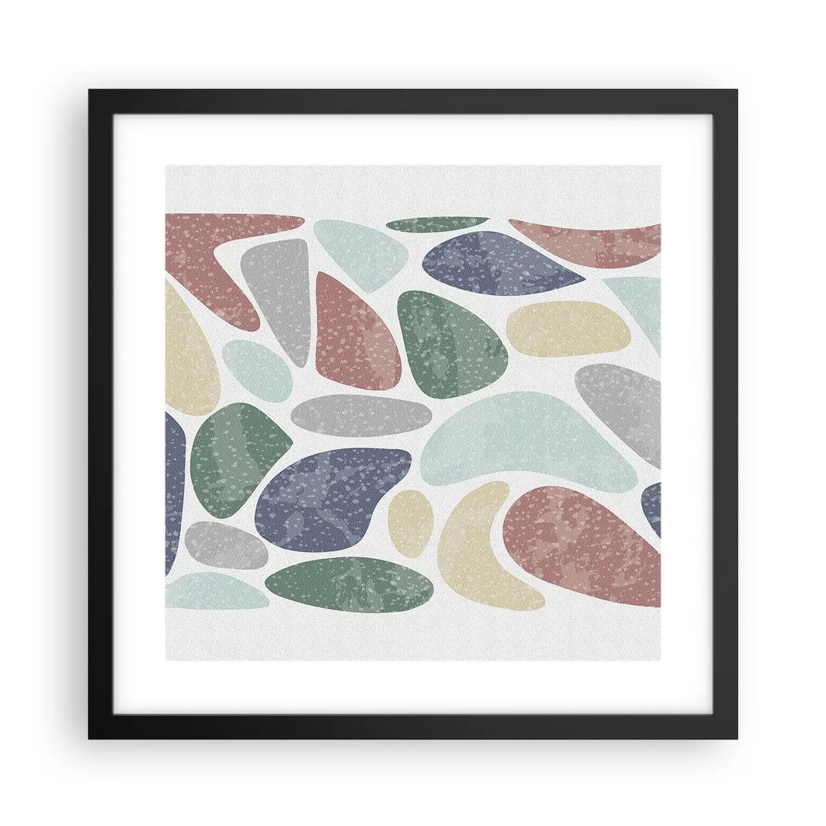 Poster in einem schwarzem Rahmen - Mosaik aus pulverförmigen Farben - 40x40 cm