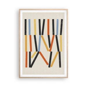 Poster in einem Rahmen aus heller Eiche - Komposition auf der Ebene - 70x100 cm