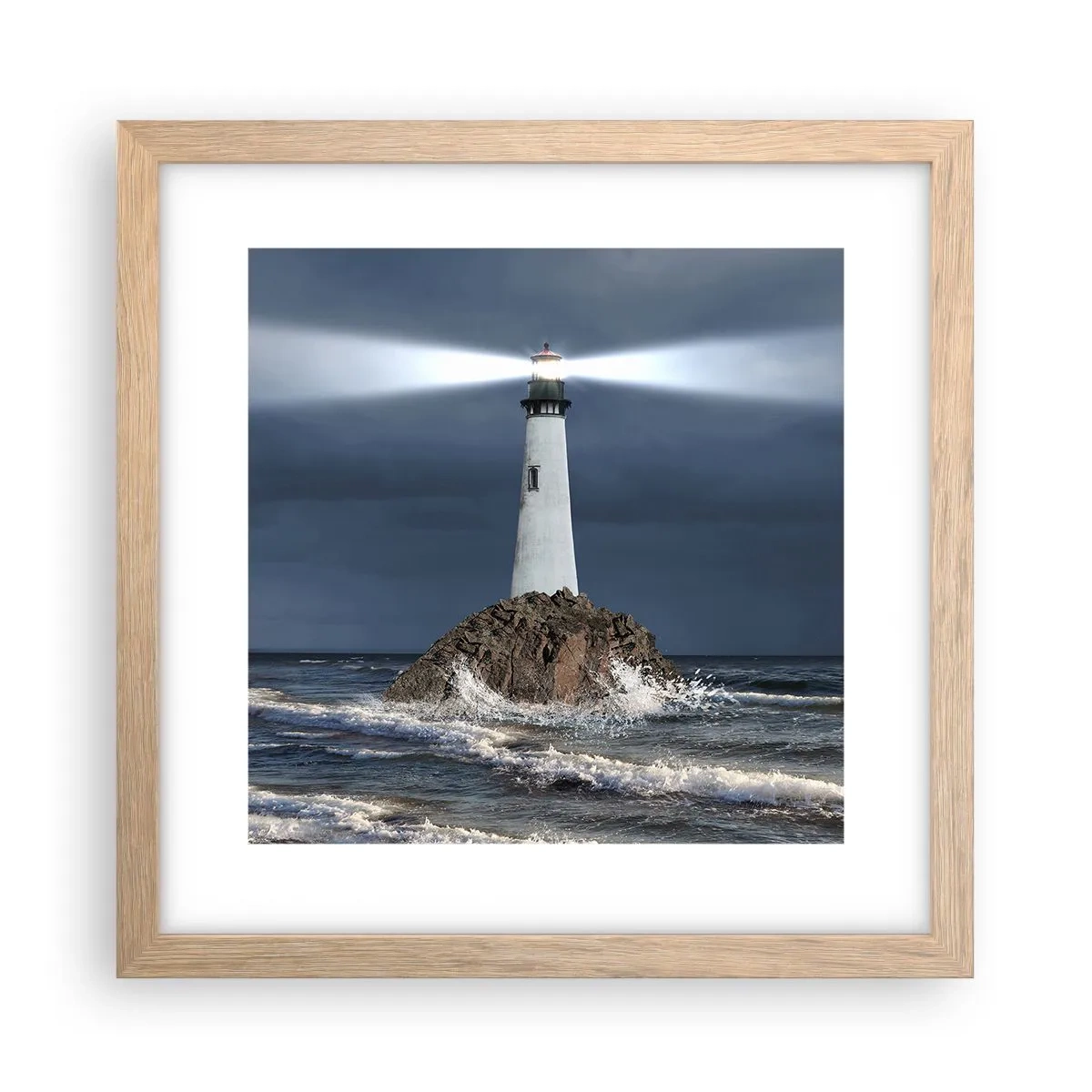 Poster in einem Rahmen aus heller Eiche - Hier... hier... hier! - 30x30 cm