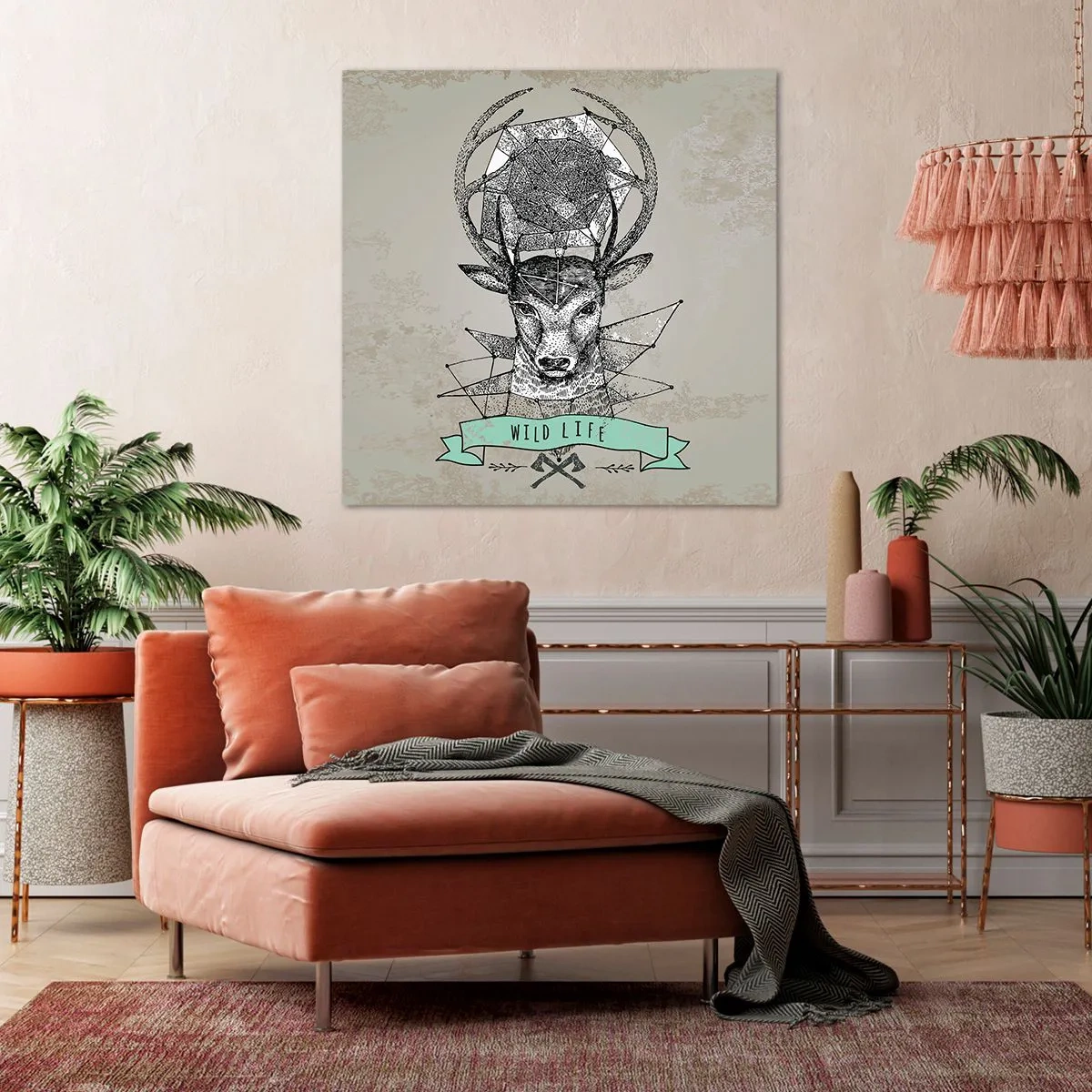 Bild auf Leinwand - Leinwandbild - St. sehen Hubertus - 70x70 cm