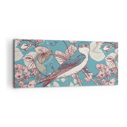 Bild auf Leinwand - Leinwandbild - Im Weißholz von Rot und Silber - 100x40 cm