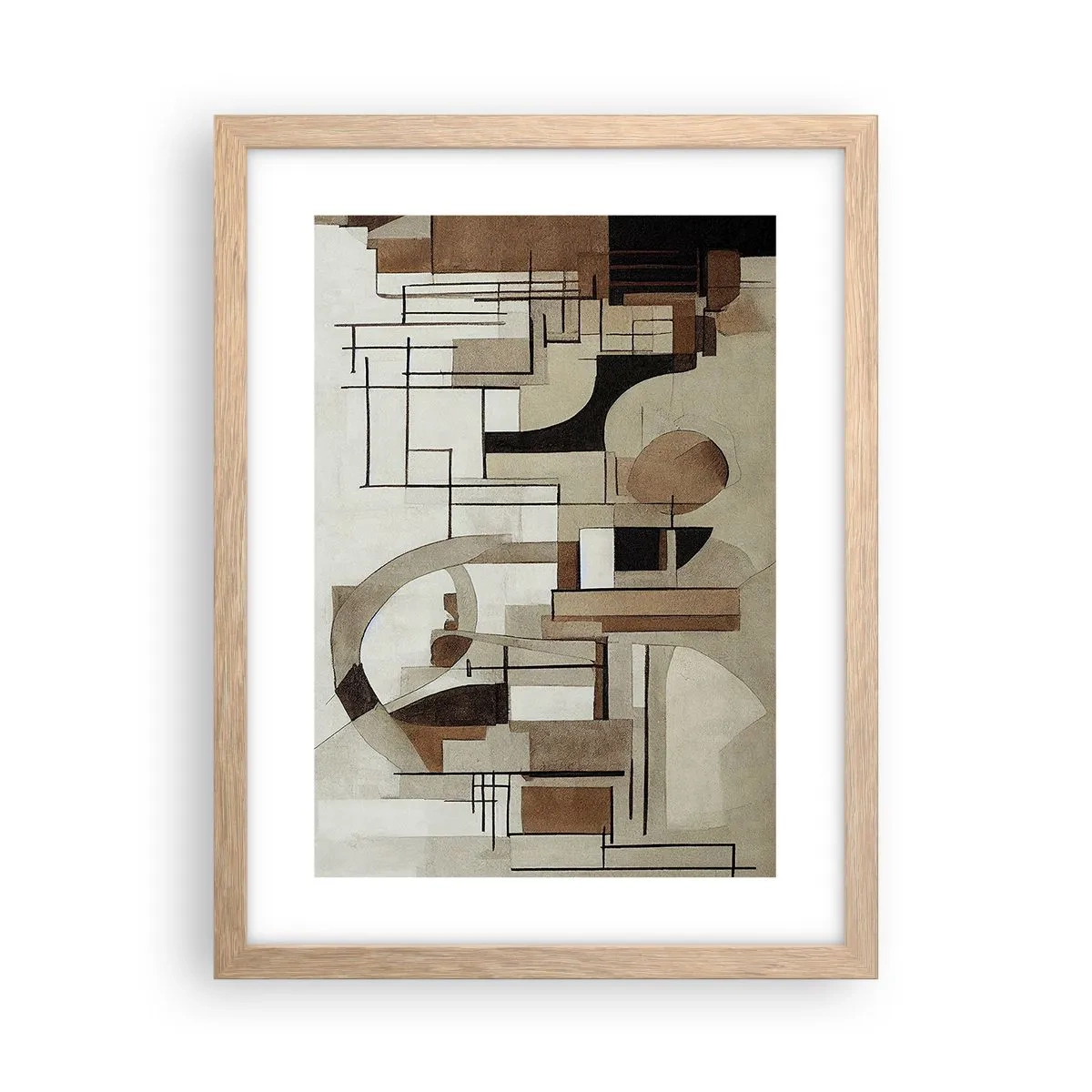 Poster in einem Rahmen aus heller Eiche - Stadtbild 2.0 - 30x40 cm