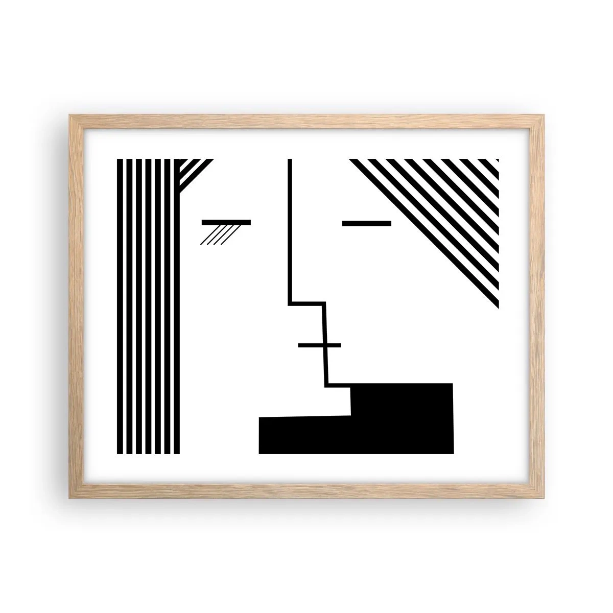 Poster in einem Rahmen aus heller Eiche - Einfach ein Kuss - 50x40 cm