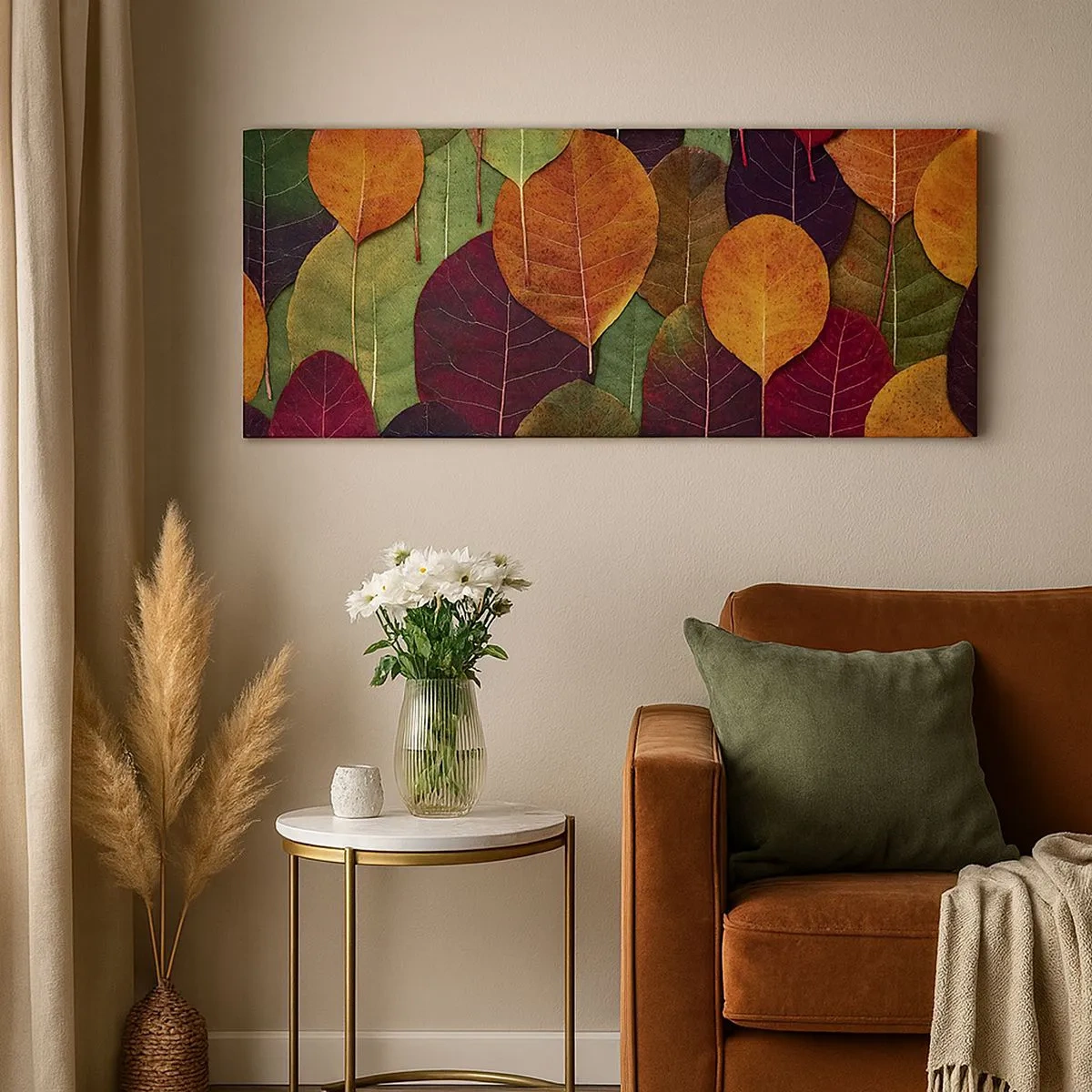 Bild auf Leinwand - Leinwandbild - Herbstmosaik - 100x40 cm