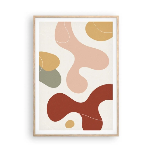 Poster in einem Rahmen aus heller Eiche - Kringel oder Schnörkel? - 70x100 cm