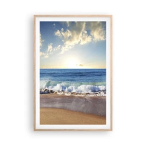 Poster in einem Rahmen aus heller Eiche - Bewegung und Stille zugleich - 61x91 cm