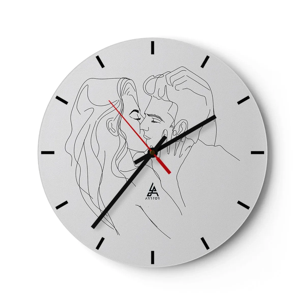 Wanduhr - Glasuhr - Dieselbe Linie - 40x40 cm