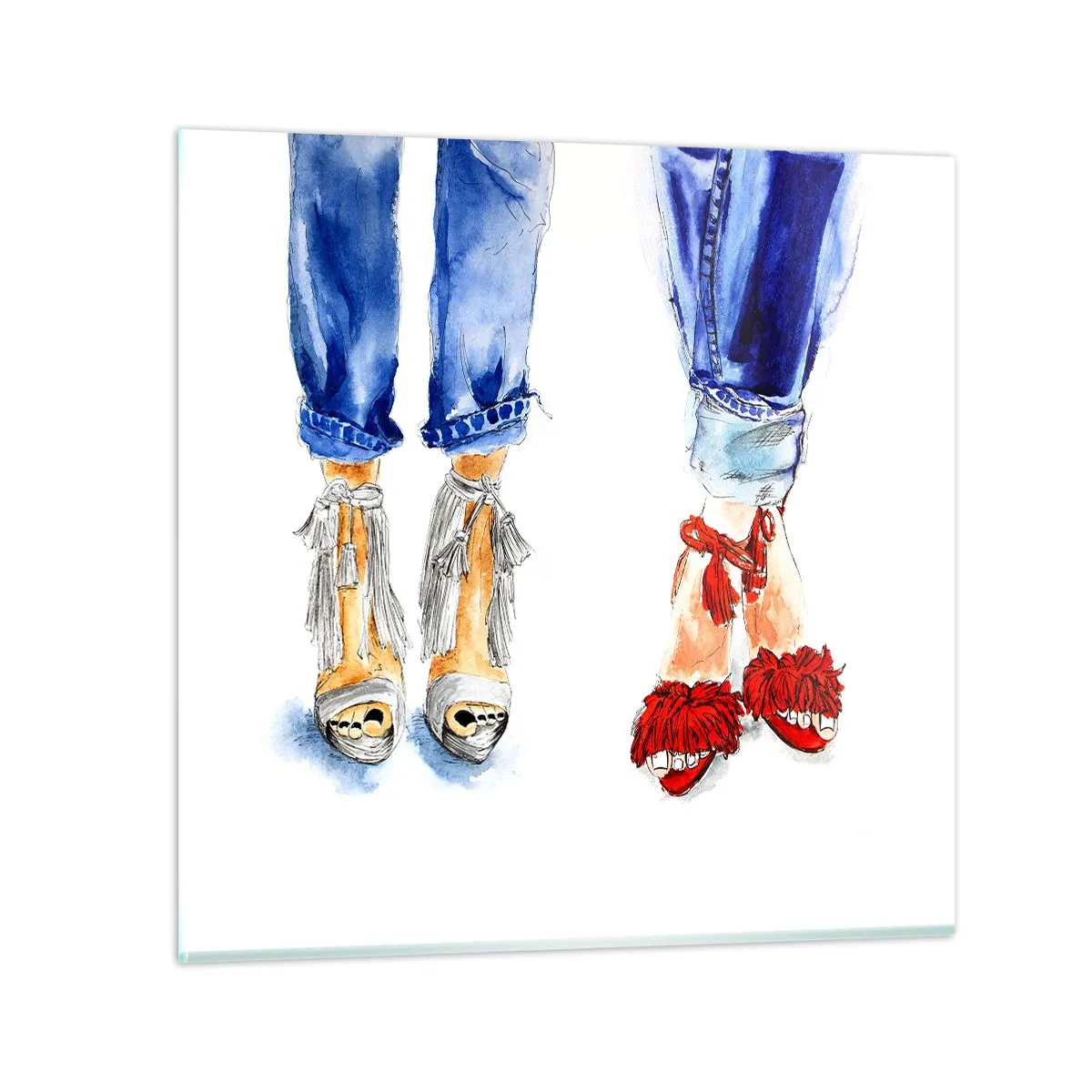 Glasbild - Bild auf glas - Vielleicht gehen wir spazieren? - 30x30 cm