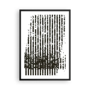 Poster in einem schwarzem Rahmen - Abstraktes Muster mit Linien und Textur - 50x70cm - Rhythmus und Rauschen - Moderne Wanddekoration für Wohnzimmer und Schlafzimmer ARTTOR
