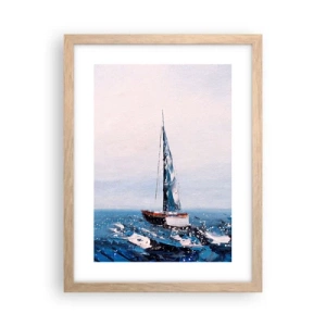 Poster in einem Rahmen aus heller Eiche - Bruderschaft des Windes - 30x40 cm