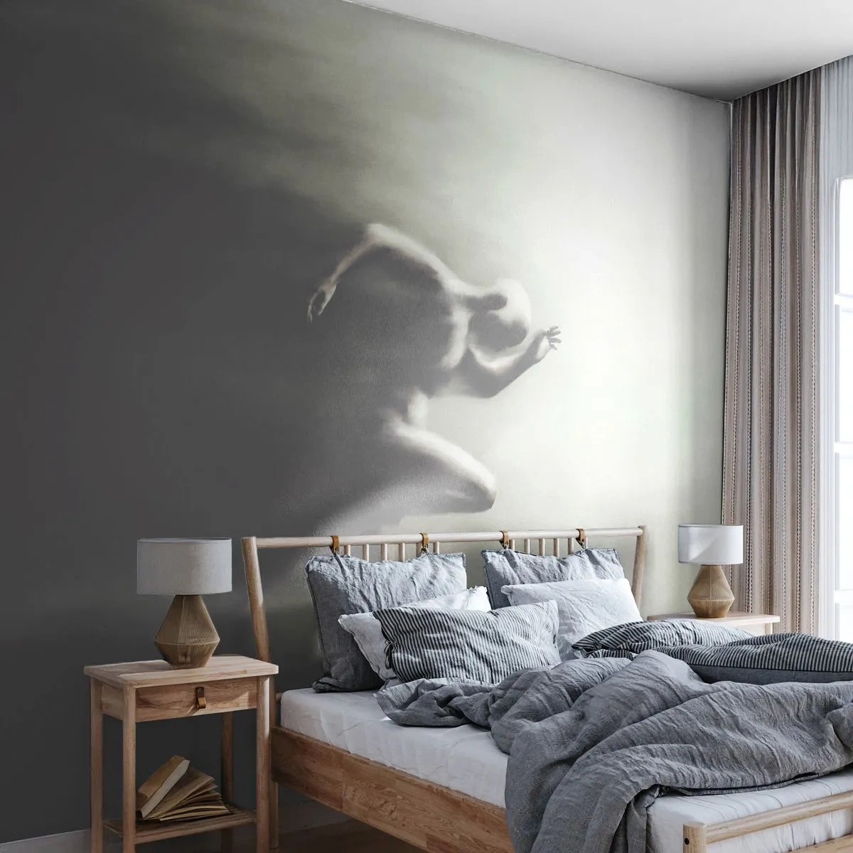 Selbstklebende Fototapete Deluxe Sticker - Unwiderstehlich - Sport, Läuft, Dunkelheit - 150x105 cm
