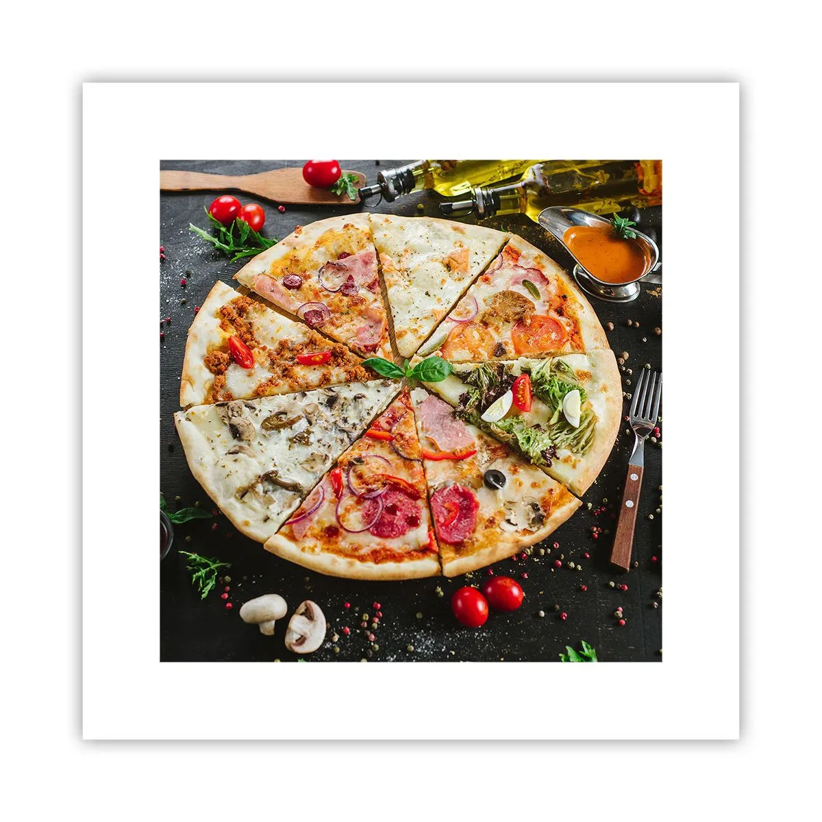 Poster - Eine Reihe von Geschmacksrichtungen - 30x30 cm