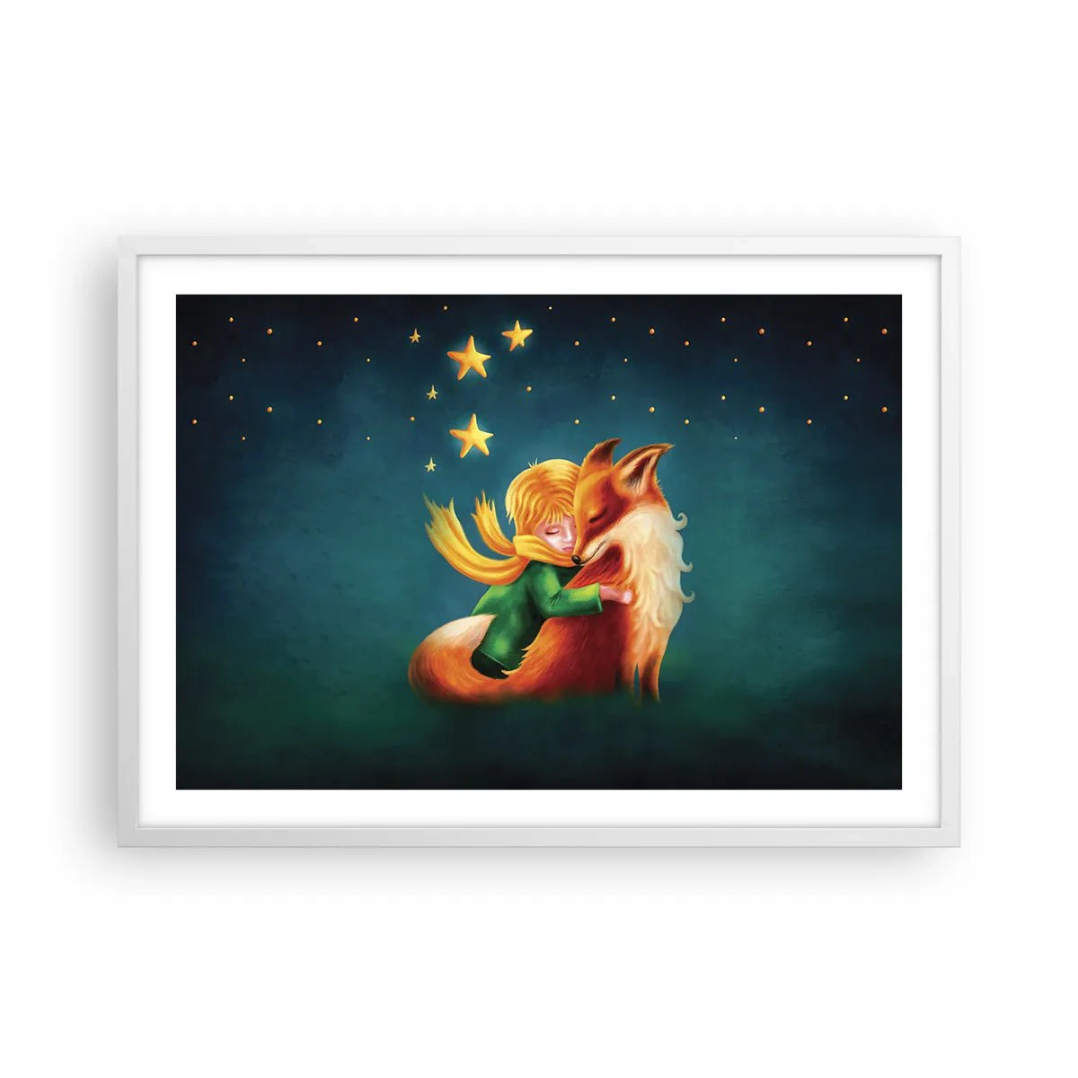 Poster in einem weißen Rahmen - Kleiner Prinz - 70x50 cm
