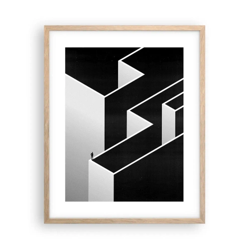 Poster in einem Rahmen aus heller Eiche - Einsamkeit an der Spitze - 40x50 cm