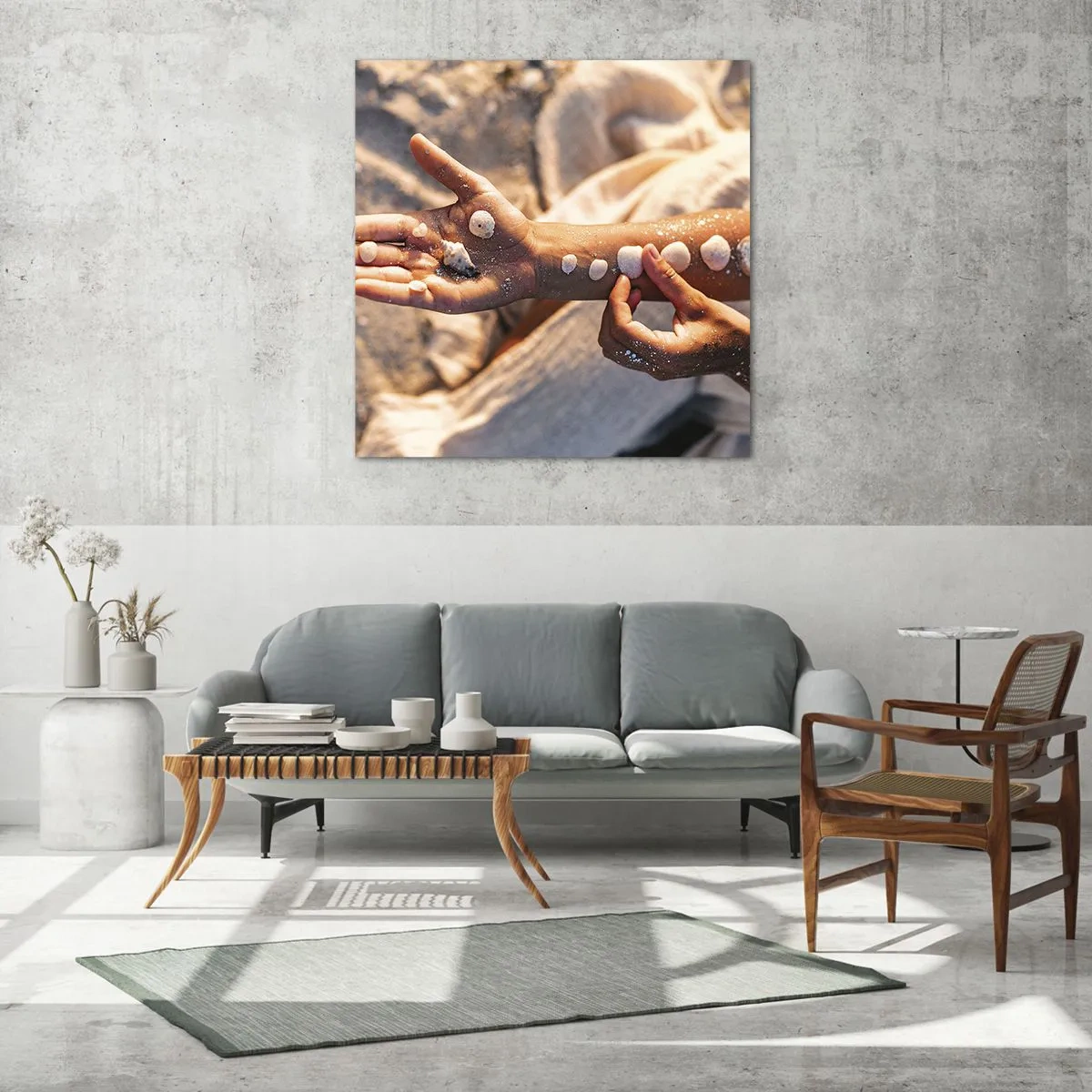 Glasbild - Bild auf glas - Schönheit an Ihren Fingerspitzen - 70x70 cm