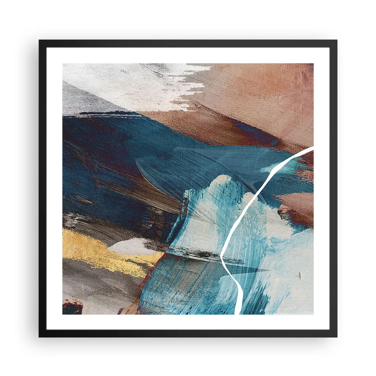 Poster in einem schwarzem Rahmen - Großzügig und mit Energie - 60x60 cm